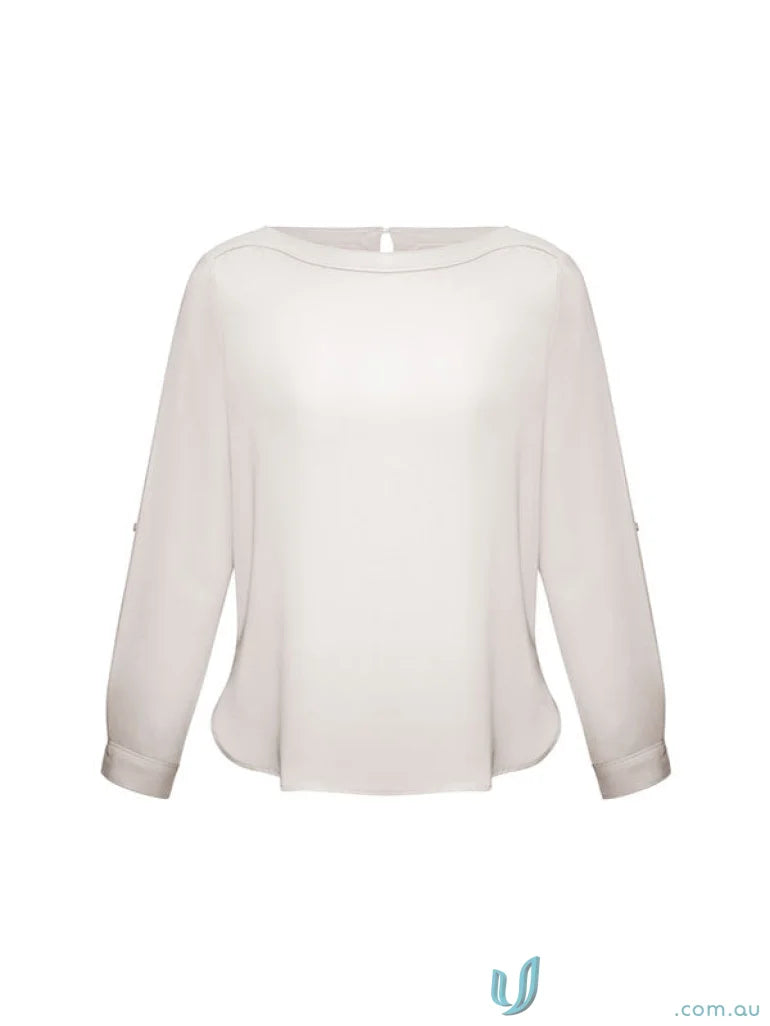 Womens Madison Boatneck Blouse in finely stitched style with comfortable mechanical stretch fabric