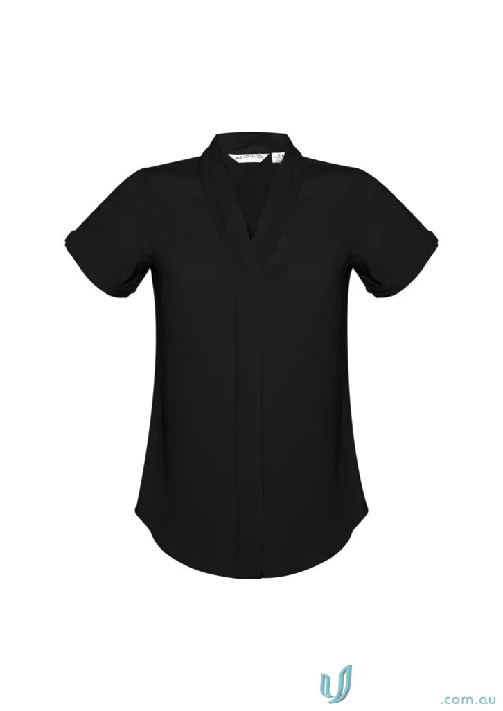 Black Madison Sleeveless Blouse with sleeveless design for a professional look