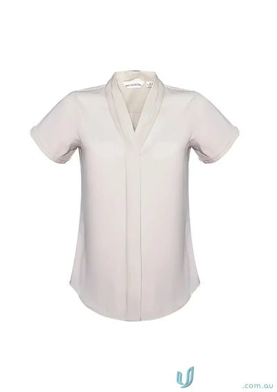 Beige Madison SS blouse from Biz Collection Madison, stylish short sleeve shirt