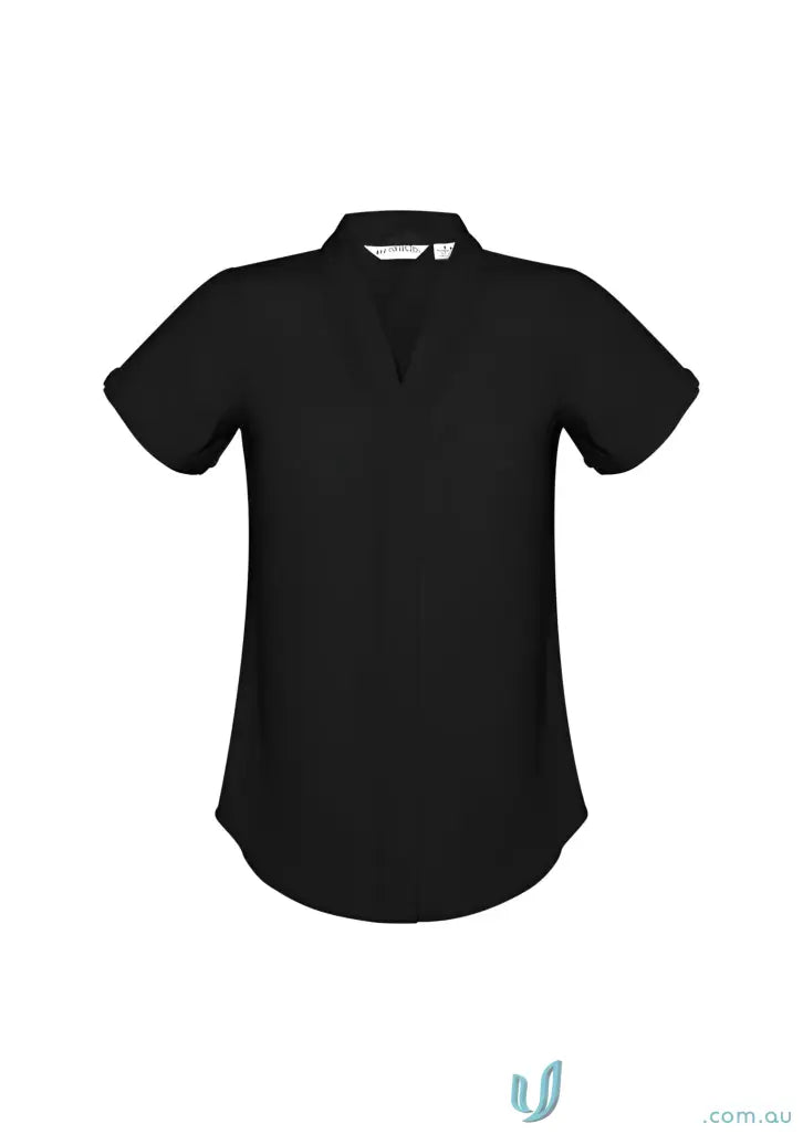 Black Madison SS Blouse from Biz Collection Madison, stylish short sleeve shirt for women