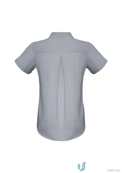Gray Madison SS Blouse from Biz Collection Madison, stylish short sleeve shirt for work