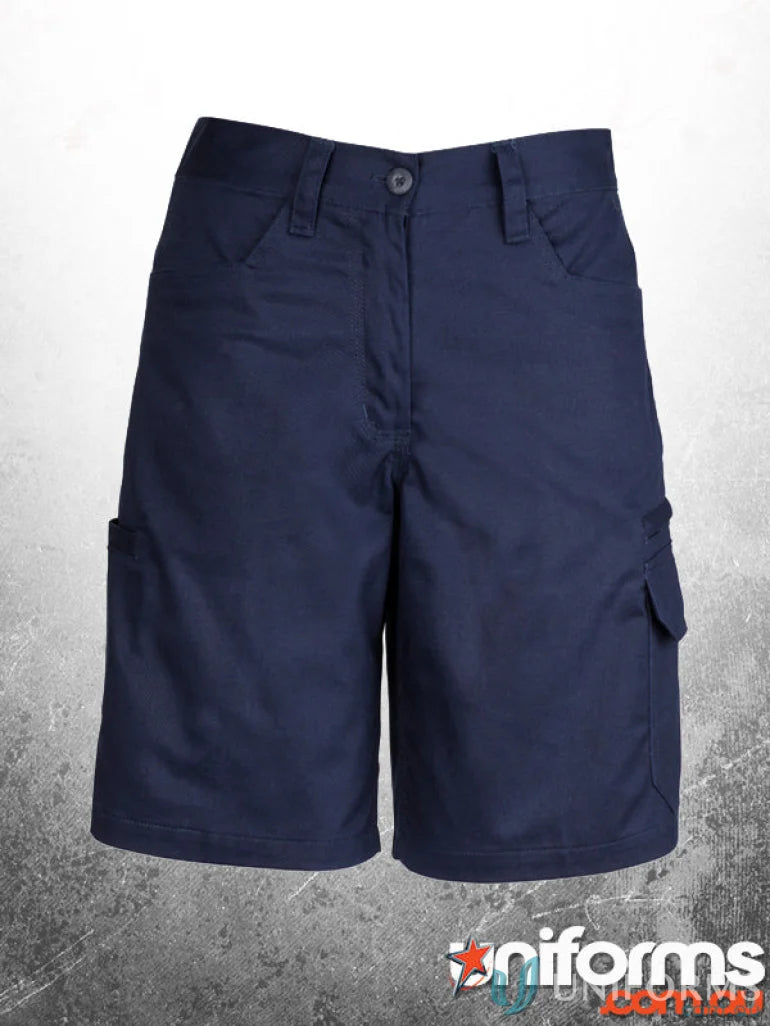 Navy blue cargo shorts from MAINTENANCE Womens Utility Short, perfect for workwear and uniforms
