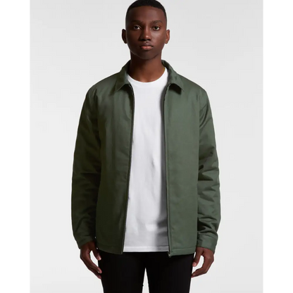 Casual olive green Mark Padded Jacket with black buttons