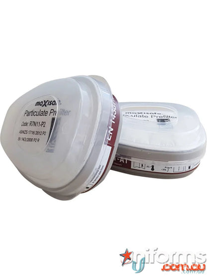 Two particulate prefilters for Maxiguard A1 Gas & P2 Filter Combo with maxiguard silicone