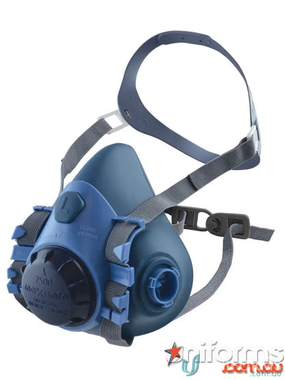 Blue MaxiGuard Silicone Half Mask for workwear and uniforms protection