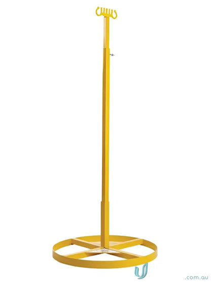 Yellow adjustable IV pole for electrical leads and air hoses on Maxisafe Lead Stand