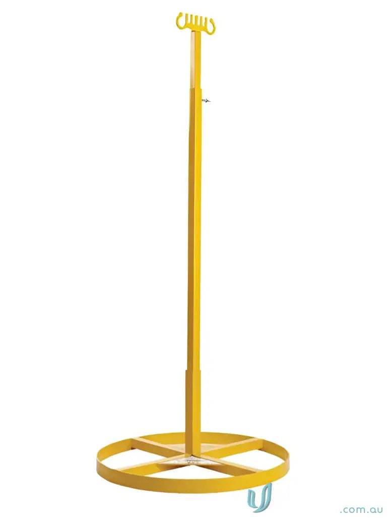 Yellow adjustable IV pole for electrical leads and air hoses on Maxisafe Lead Stand