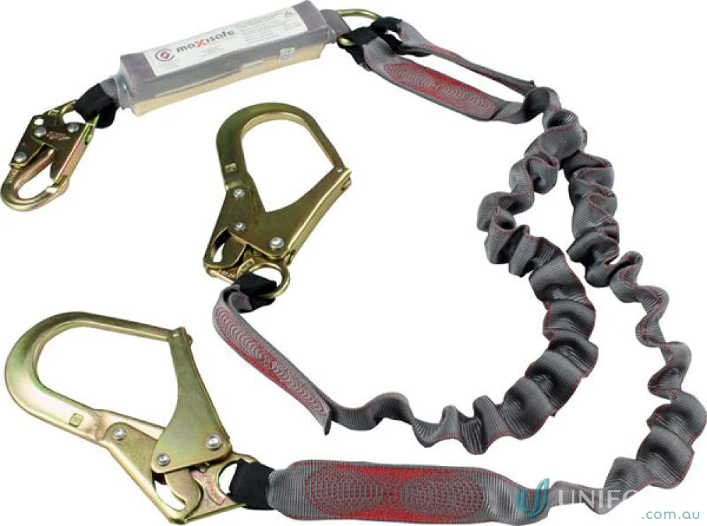 Safety lanyard with metal hooks from Maxisafe for scaffold workwear and uniforms