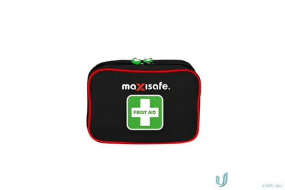 Black aid kit from Maxisafe Motoring First Aid Kit for uniforms and safety quick access