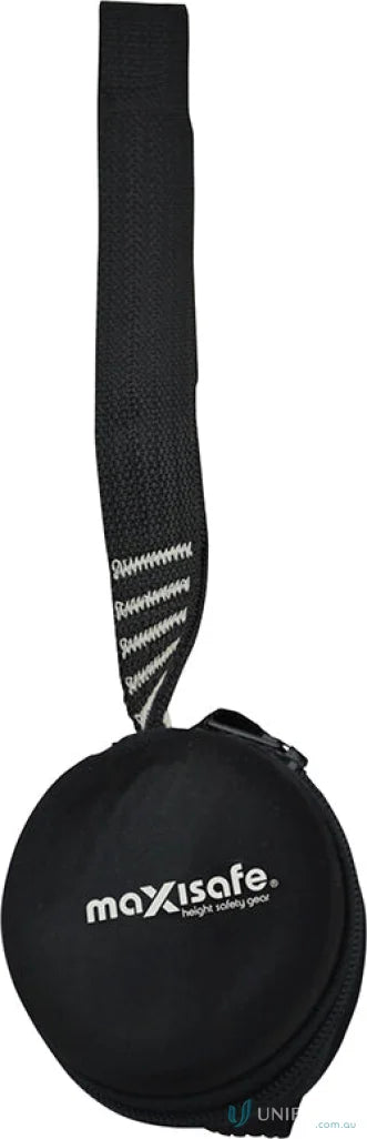 Black round case with strap for Maxisafe Suspension Trauma Straps, great for suspension intolerance