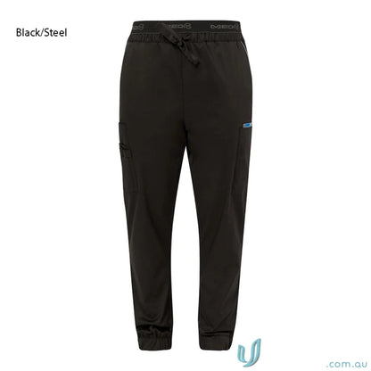 Black Medi8 Unisex Stretch Jogger Pant with concealed elastic hem and comfy fit