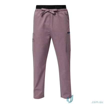 Medi8 Unisex Stretch Scrub Pants in mauve cargo for comfy, flexible workwear