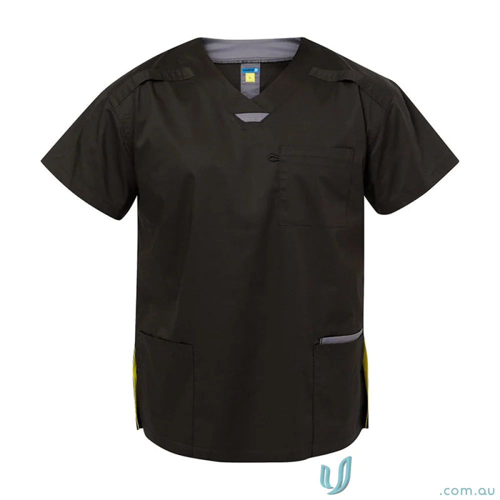 Black Black Short Sleeve Scrub Top for Healthcare Professionals with Women’s Stretch Fit