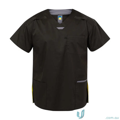 Black Black Short Sleeve Scrub Top for Healthcare Professionals with Women’s Stretch Fit