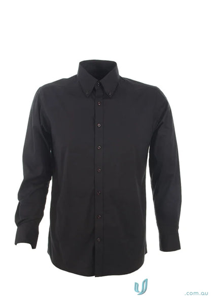 Black long-sleeved cotton-rich blend Baxter LS Shirt for men