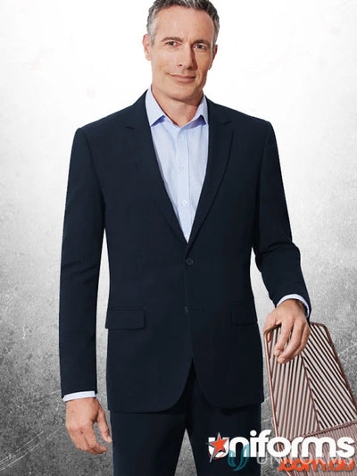 Man in navy mens classic jacket from Biz Collection Mens for corporate offices