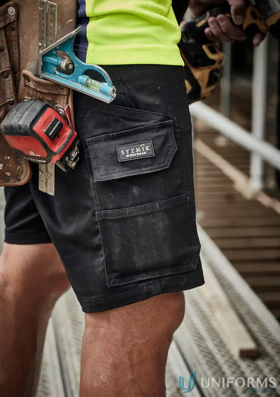 Black Men’s Stretch Cargo Shorts with Pockets from Men’s Essential Stretch Cargo collection