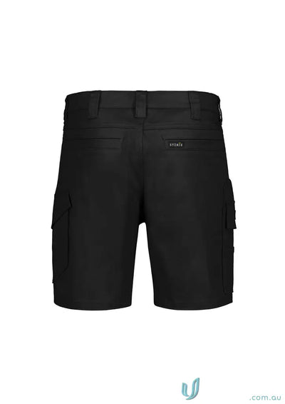 Black men’s stretch cargo shorts from Men’s Essential Stretch Cargo collection