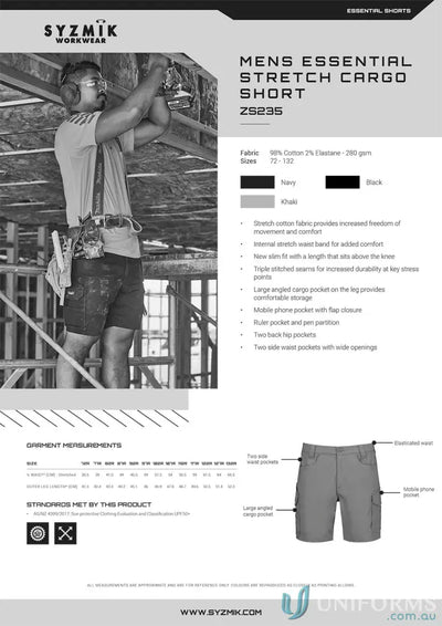 Men’s stretch cargo shorts showcasing ultimate men’s stretch and essential stretch cargo durability