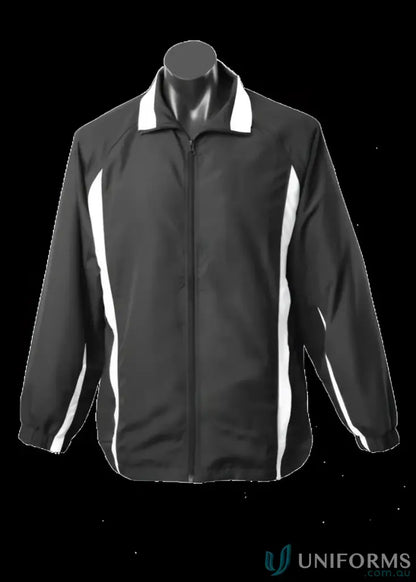 Black and white Eureka track jacket perfect for uniforms and casual workwear