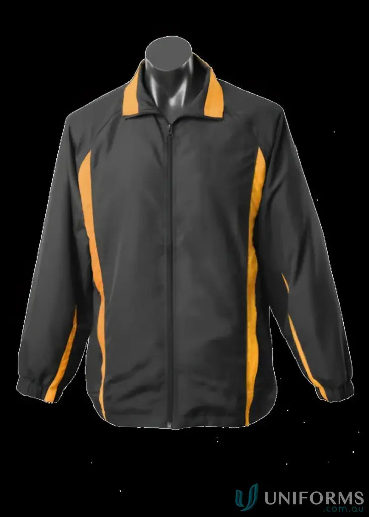 Black and gold Mens Eureka Track Jacket perfect for uniforms and casual workwear