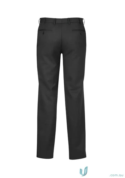 Mens Flat Front Pant in black dress pants with great fit for uniforms and measurements
