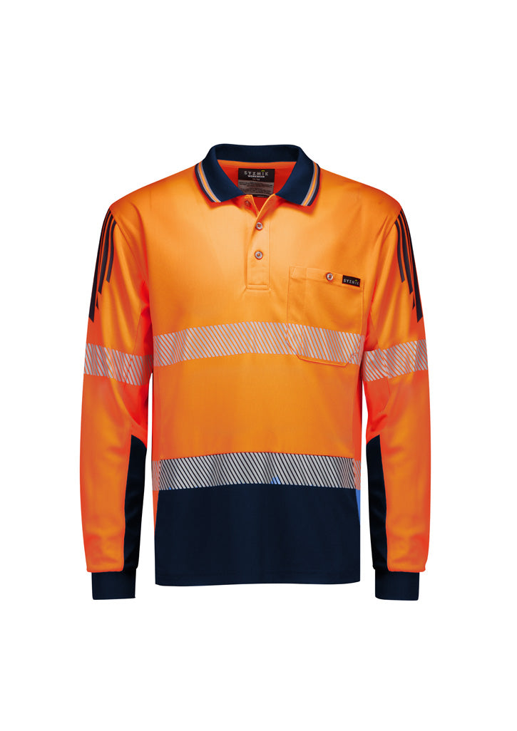 Mens Hi Vis Flux Segmented Tape LS Polo
