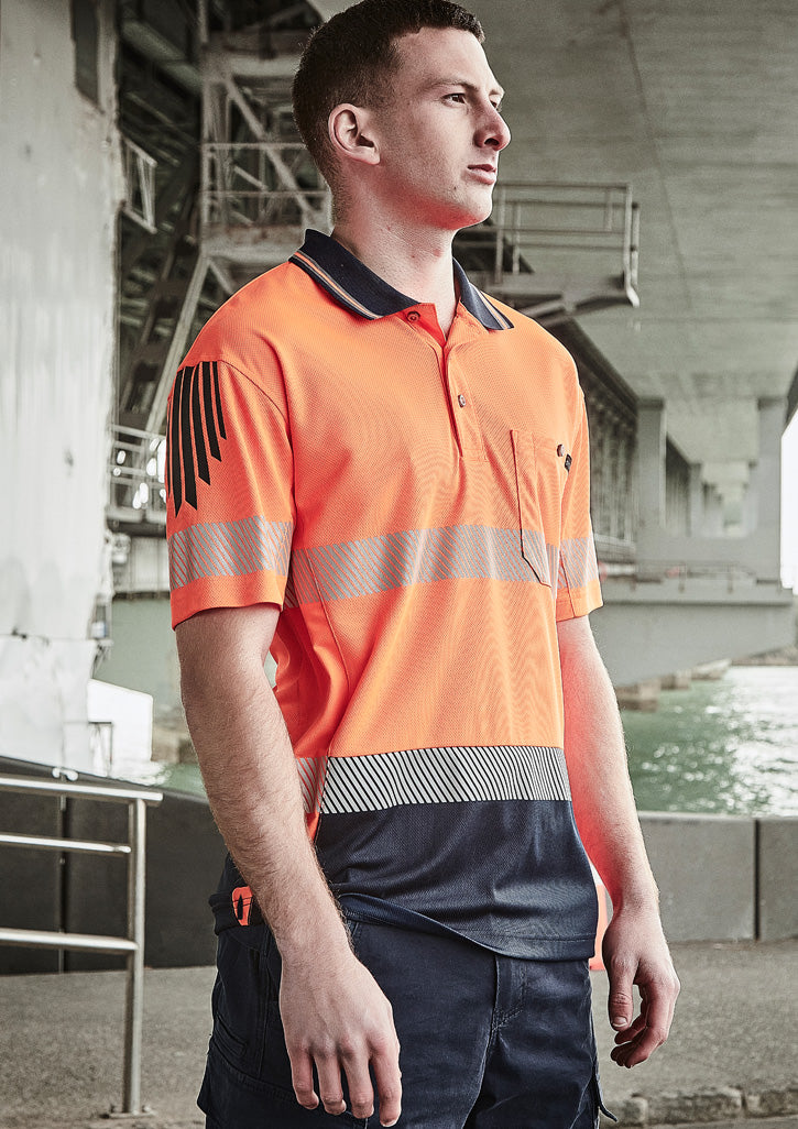 Mens Hi Vis Flux Segmented Tape SS Polo