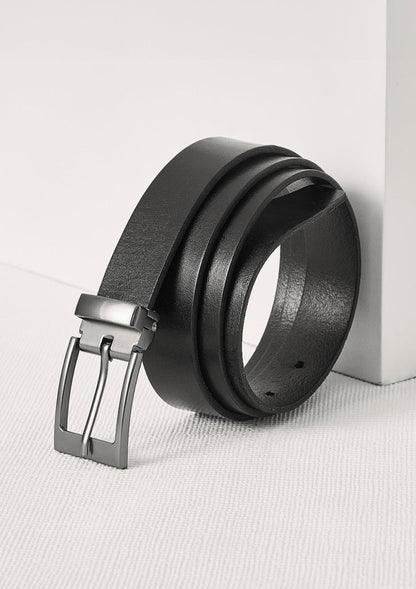 Mens Leather Belt - Black / Customizable - belt
