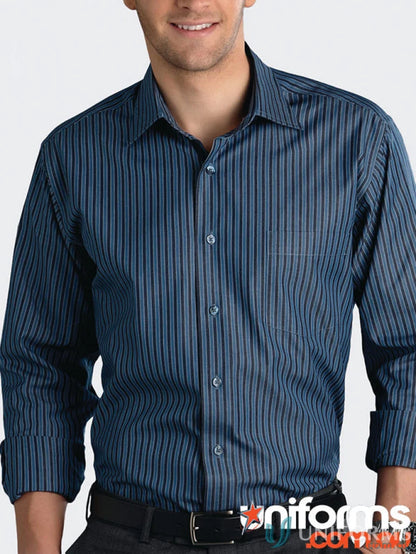 Blue striped Keval Men’s LS Bold Stripe Shirt for men’s long sleeve style