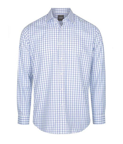 Men's Contemporary Fit Oxford Check Long Sleeve Shirt - Easy Iron, Cotton-Rich
