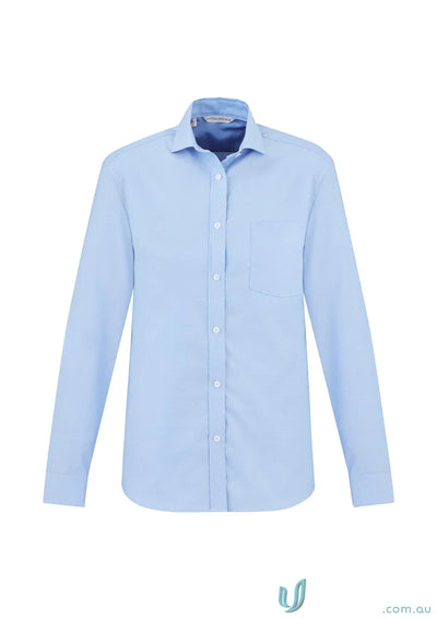 Light blue mens regent cotton long-sleeved shirt from Biz Collection Mens s912ml
