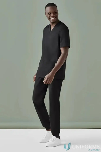 Black scrub suit Mens Riley Slim Leg Jogger Scrub Pant for a sleek look