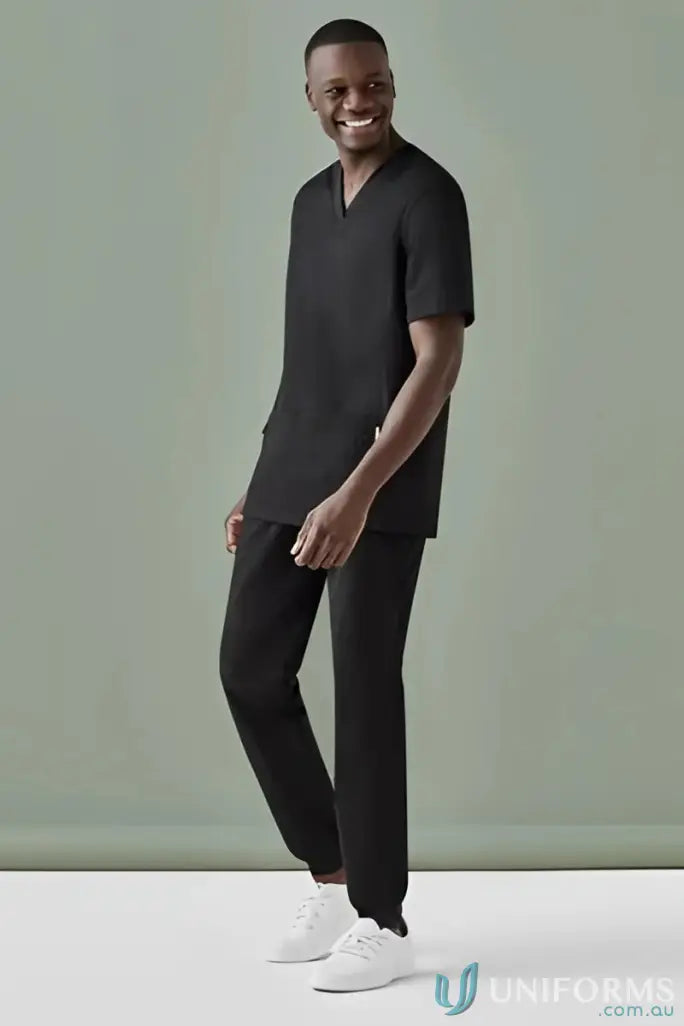 Black scrub suit Mens Riley Slim Leg Jogger Scrub Pant for a sleek look