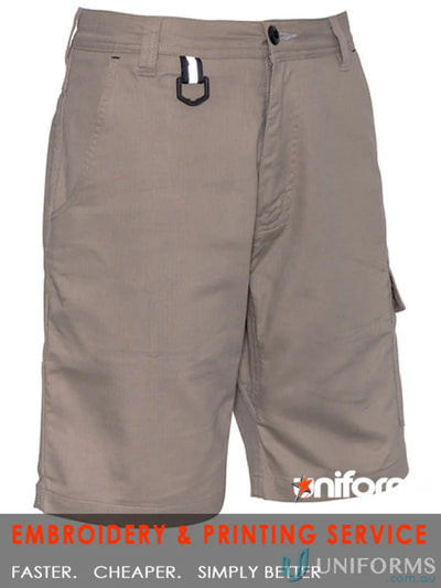 SyZmIk Mens Rugged Cooling Vented Shorts in Khaki Cargo, Zs505 Vented Design