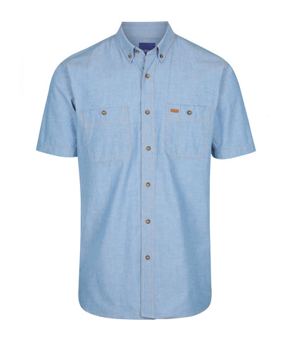 Men’s Short Sleeve Industrial Chambray Shirt - SHIRTS