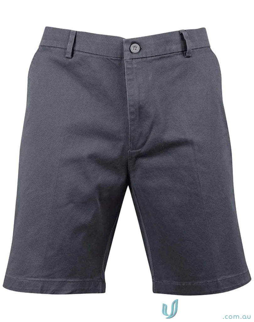 Gray stretch slimfit Boston chino shorts from M9381 men’s stretch collection