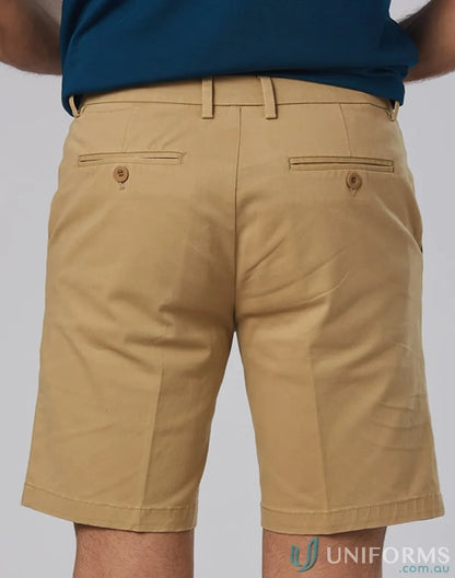 Khaki-colored Mens Stretch SlimFit Chino Short from Boston Chino M9381 men’s stretch series