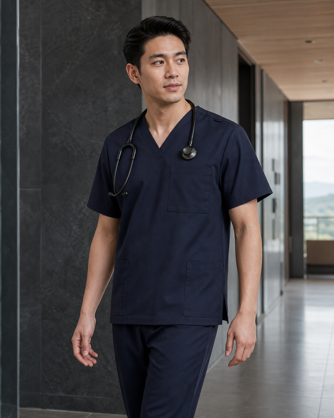 Mens Tokyo V-Neck Scrub Top