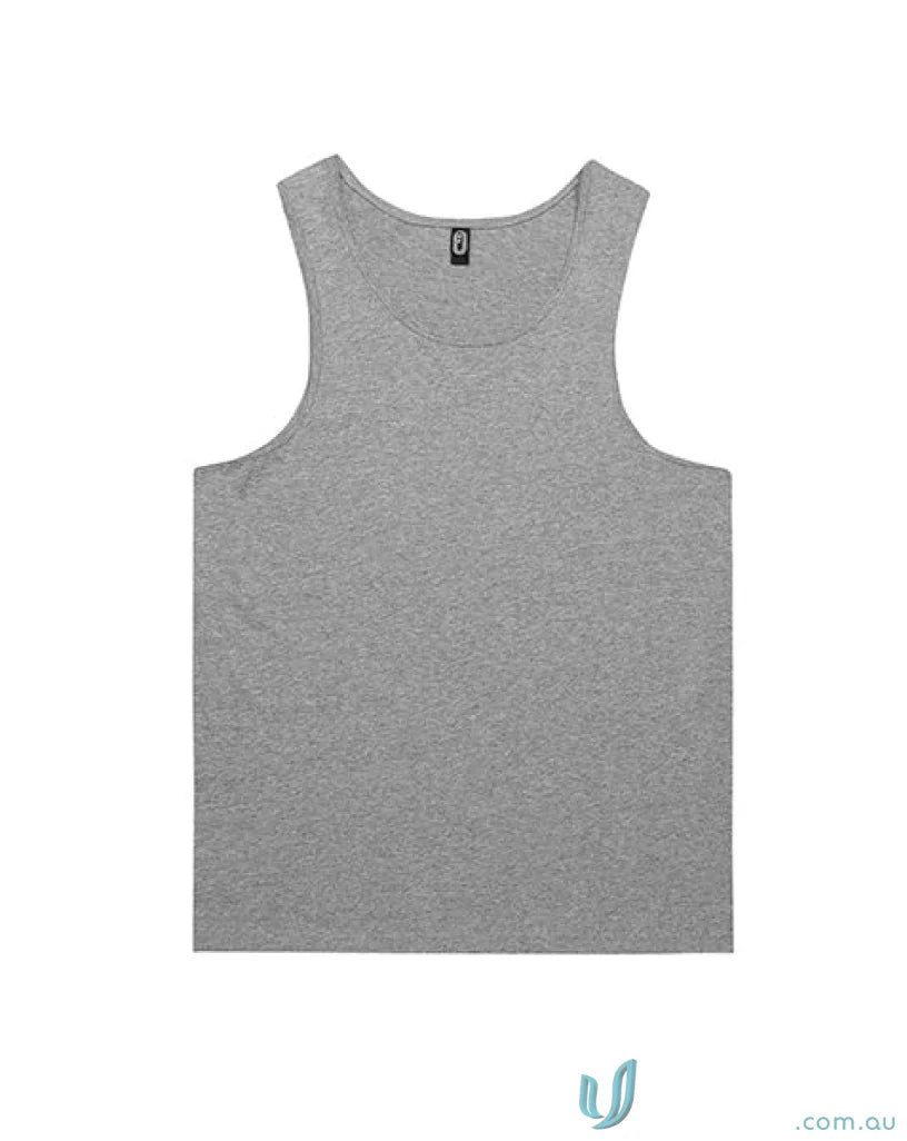 Gray tank top mens traditional singlet with adjustable length, measure for perfect fit