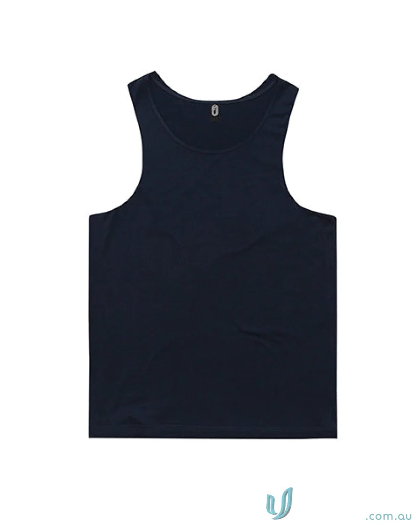 Navy blue tank top men’s singlet with perfect fit and length, easy to measure