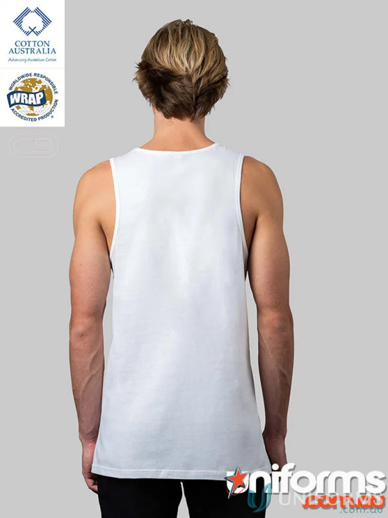 White tank top mens traditional singlet with adjustable measure and perfect length