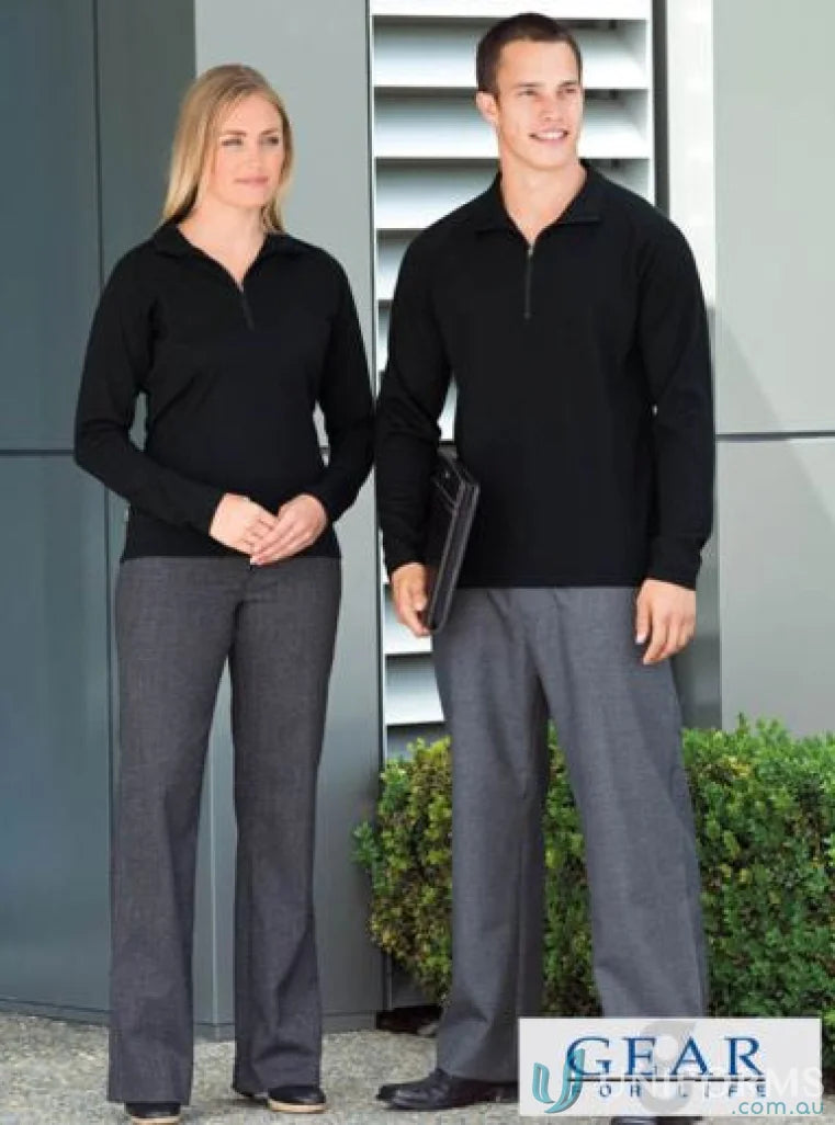 Merino Wool GFL Zip Pullover for work uniforms with black shirts and gray pants