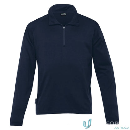 Navy blue Merino Wool GFL Zip Pullover perfect for work uniforms and casual wear