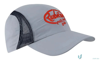 Gray Rubicon baseball cap from the Micro Fibre Mesh Sports Cap with Reflective Trim—perfect for uniforms and workwear faq link included