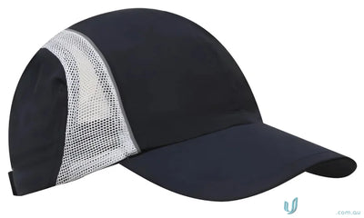 Navy blue Micro Fibre Mesh Sports Cap with Reflective Trim for uniforms and workwear