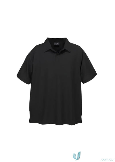 Black short-sleeved micro waffle polo shirt from Biz Collection P3300 Mens collection p3300
