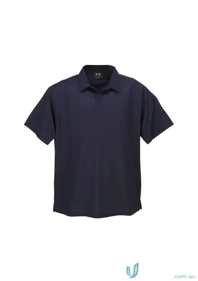 Navy short-sleeved collared shirt from Micro Waffle Polo Biz Collection P3300 Mens