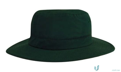 Dark green wide-brimmed hat from Microfibre Adjustable Bucket Hat, perfect for uniforms and workwear FAQs
