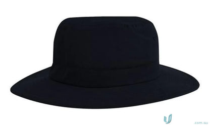 Black fedora hat with subtle band, perfect for uniforms and workwear, FAQ link inside